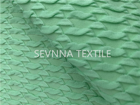 Mint Green Texture Poly Sợi tái chế Vải đồ bơi tái chế Repreve Spandex