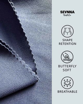 Vải Recycled Nylon Sọc 230gsm 77% Nylon Sinh học + 23% Spandex Đen SP7441