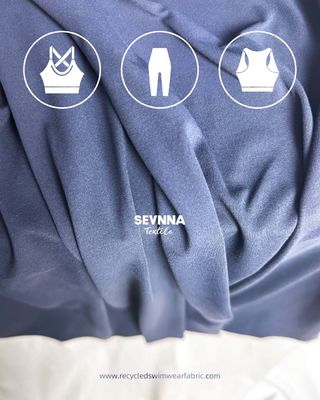 Vải Recycled Nylon Sọc 230gsm 77% Nylon Sinh học + 23% Spandex Đen SP7441