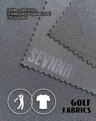 Vải dệt kim đôi 220gsm 50% Nylon tái chế 31% Polyester tái chế 19% Spandex cho các sản phẩm thân thiện với môi trường đa năng