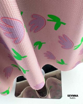 180gm trọng lượng vải đan đôi cho mùa hè và mùa thu mặc với 87% nhựa nhựa tái chế thân thiện với môi trường