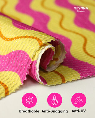 Eco-friendly Recycled Swimwear Fabric with 78% Recycled Nylon 5% Metallic Silver and 17% Spandex