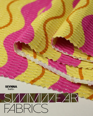 Eco-friendly Recycled Swimwear Fabric with 78% Recycled Nylon 5% Metallic Silver and 17% Spandex