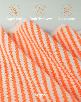 Vải bơi cao cấp với kết cấu đặc biệt, 95% Polyester tái chế + 5% Spandex, trọng lượng 280gsm, và độ thoáng khí cao cho đồ bơi