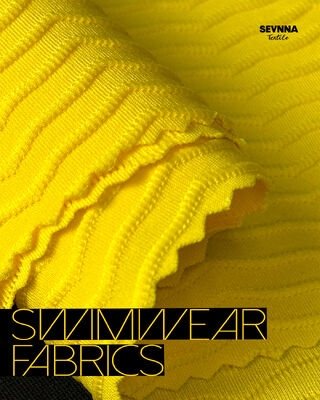 Vải bơi kết cấu cao cấp với 85% polyester tái chế + 15% spandex, chiều rộng 125cm và độ bền cao cho đồ bơi